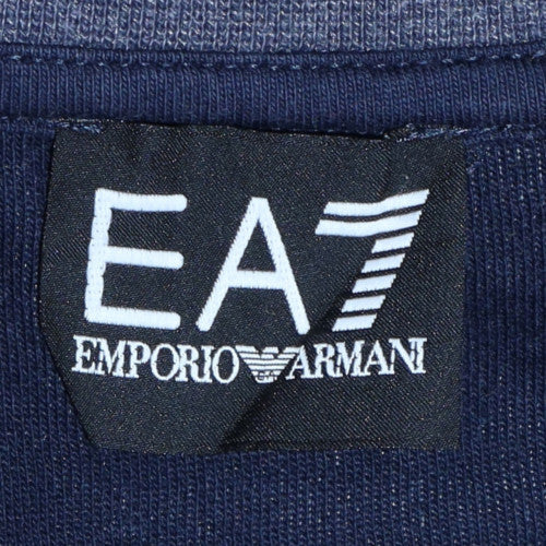 Emporio Armani EA7 Mens Blue Crew Neck Logo Sweatshirt Size L
