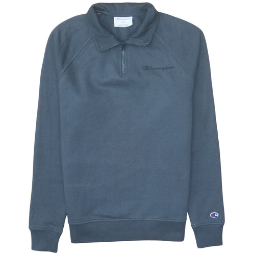 Champion Men's Blue 1/4 Zip Pullover Sweatshirt Size S