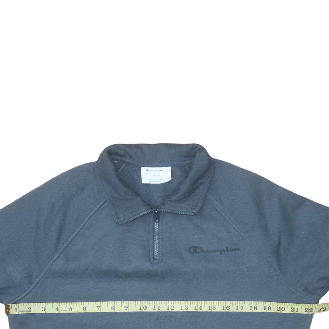 Champion Men's Blue 1/4 Zip Pullover Sweatshirt Size S