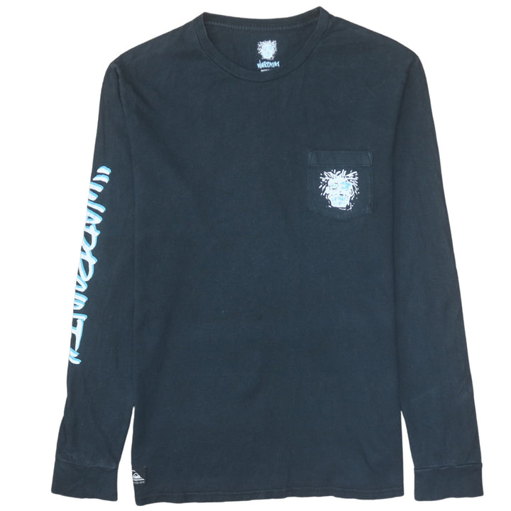Quiksilver Men’s Black Long Sleeve Graphic Pocket T-Shirt Size S