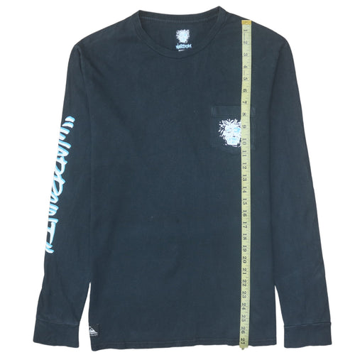 Quiksilver Men’s Black Long Sleeve Graphic Pocket T-Shirt Size S