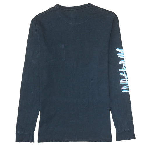 Quiksilver Men’s Black Long Sleeve Graphic Pocket T-Shirt Size S