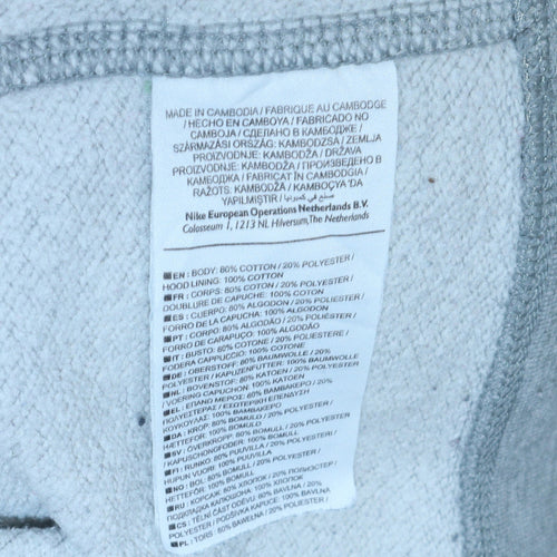 Nike Men's Grey Pullover Hoodie Medium Graphic Sportswear