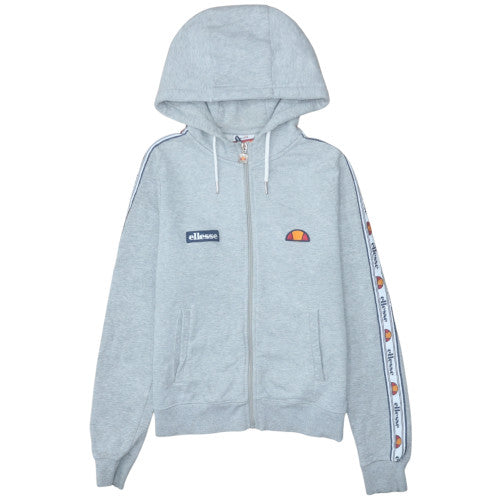 Ellesse Womens Grey Full Zip Hoodie UK 10 Cotton Blend