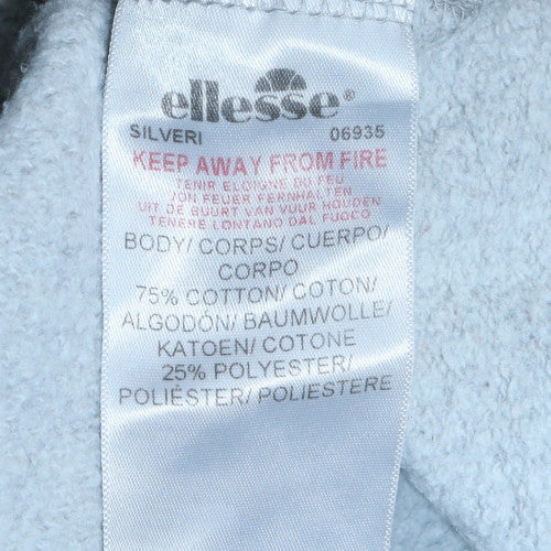 Ellesse Womens Grey Full Zip Hoodie UK 10 Cotton Blend