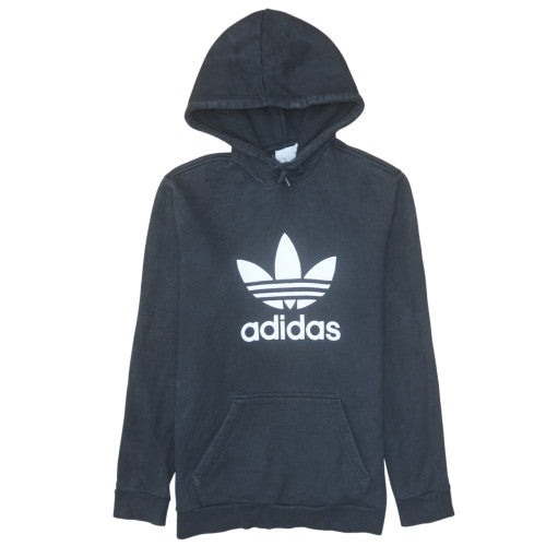 Adidas Mens Black Pullover Hoodie Sweatshirt Small Logo Crew