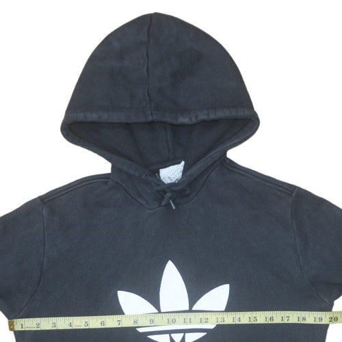 Adidas Mens Black Pullover Hoodie Sweatshirt Small Logo Crew