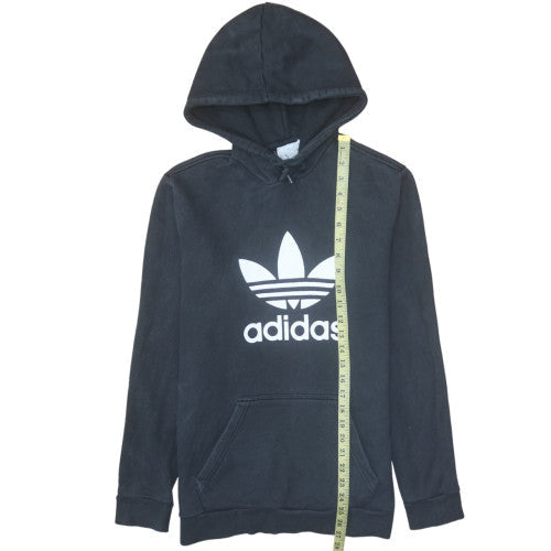 Adidas Mens Black Pullover Hoodie Sweatshirt Small Logo Crew