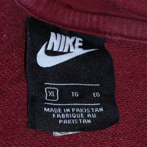 Nike Men's Red Pullover Hoodie XL Fleece Logo Sportswear
