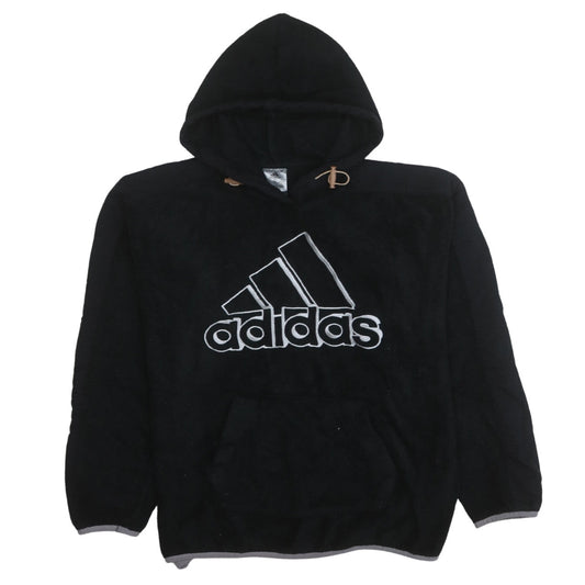 Adidas Women Black XS Pullover Hoodie Fleece Logo Sweatshirt