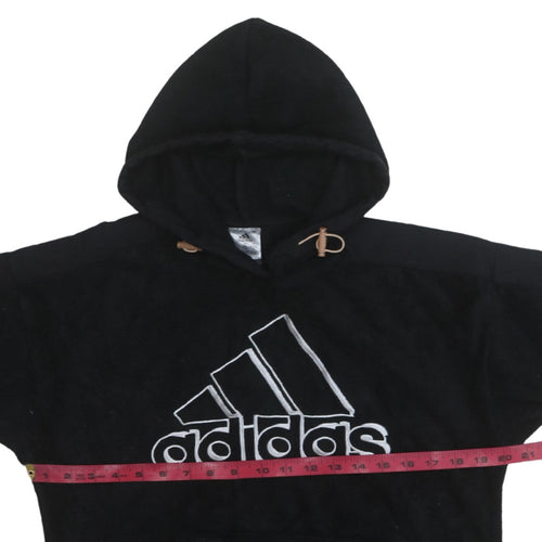 Adidas Women Black XS Pullover Hoodie Fleece Logo Sweatshirt