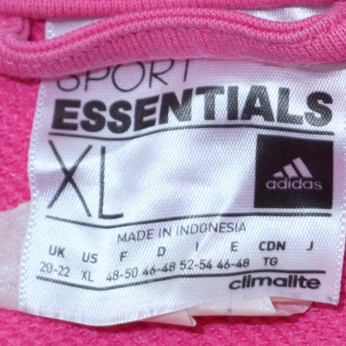 Adidas Womens Pink Full Zip Hoodie XL Sport Essentials Climalite