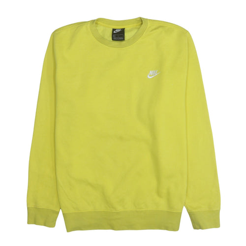 Nike Mens Yellow Crew Neck Pullover Sweatshirt Size L