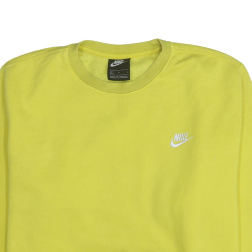 Nike Mens Yellow Crew Neck Pullover Sweatshirt Size L