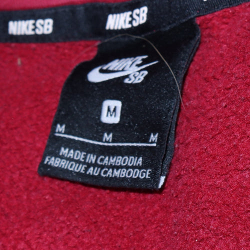 Nike SB Men's Red Pullover Hoodie Medium Fleece Skate Sweatshirt