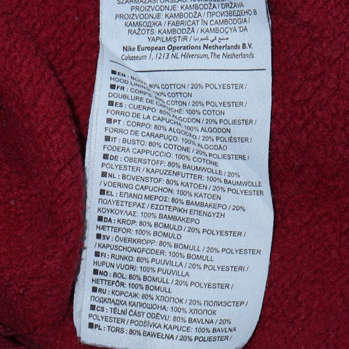 Nike SB Men's Red Pullover Hoodie Medium Fleece Skate Sweatshirt