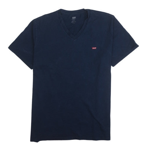 Levi's Men's Navy Blue V-Neck Cotton T-Shirt XL Standard Fit