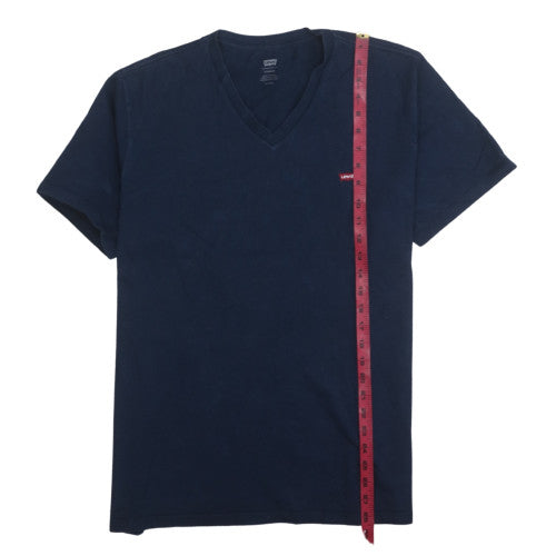 Levi's Men's Navy Blue V-Neck Cotton T-Shirt XL Standard Fit