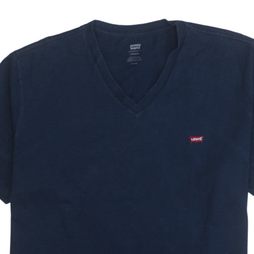 Levi's Men's Navy Blue V-Neck Cotton T-Shirt XL Standard Fit