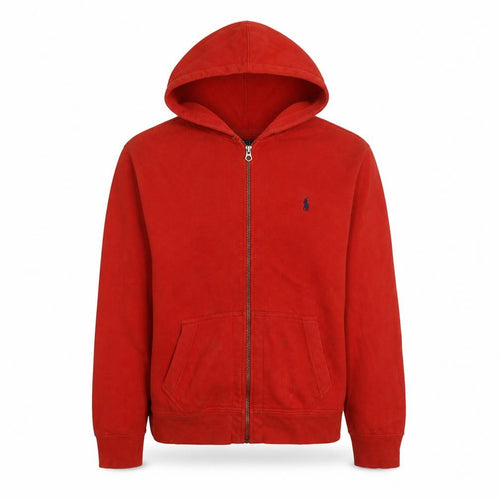 Polo Ralph Lauren Men's Red Full Zip Hoodie XL Cotton Fleece