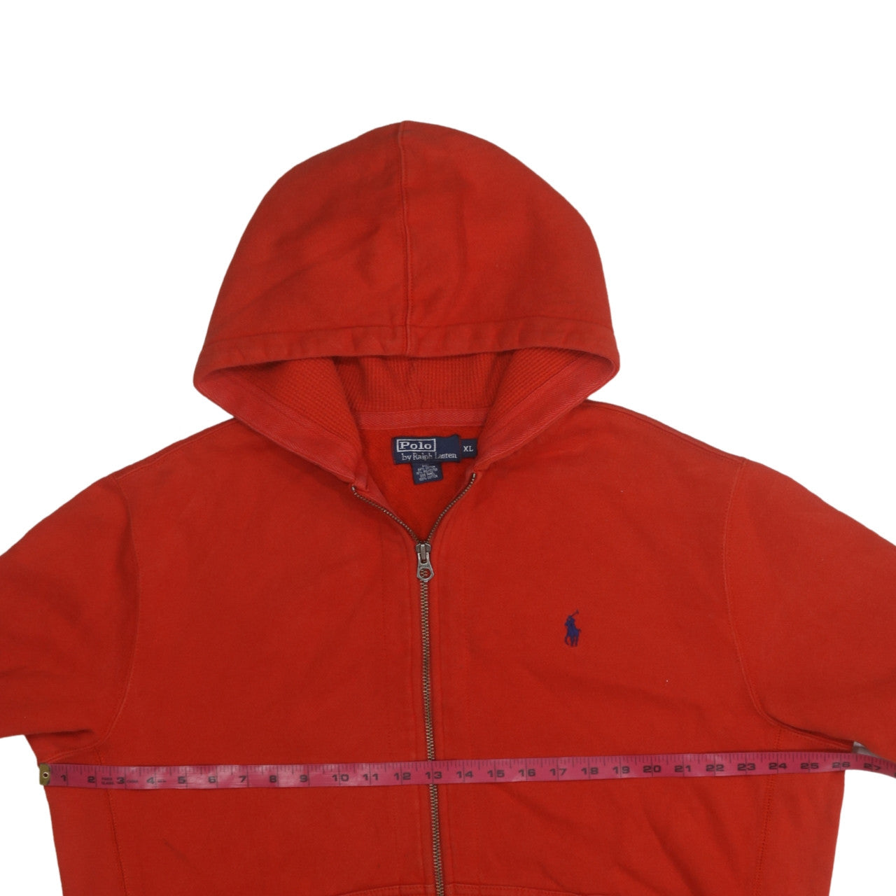 Polo Ralph Lauren Men's Red Full Zip Hoodie XL Cotton Fleece