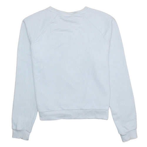 Puma Womens White Crew Neck Sweatshirt Medium Logo Print Pullover