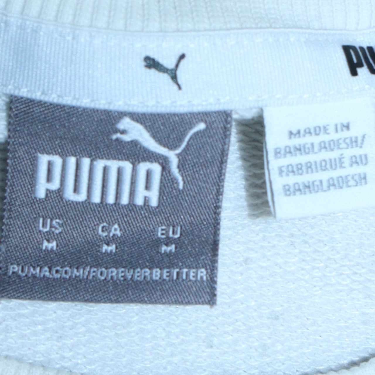 Puma Womens White Crew Neck Sweatshirt Medium Logo Print Pullover