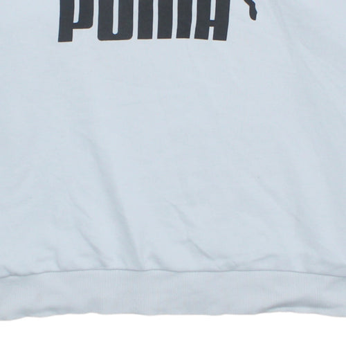 Puma Womens White Crew Neck Sweatshirt Medium Logo Print Pullover