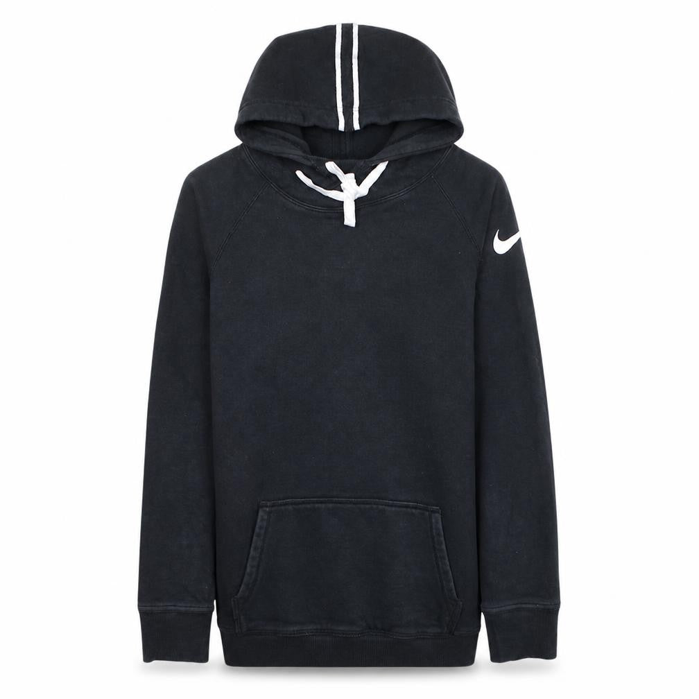 Front view of Nike Women Black Small Pullover Hoodie 100% Cotton Hooded Sweatshirt
