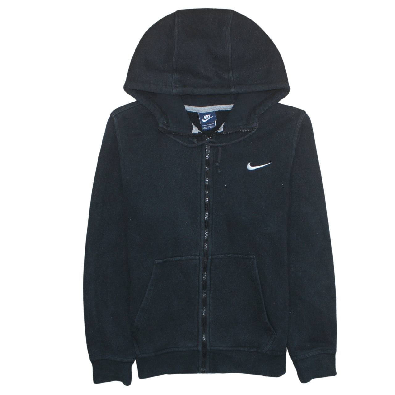 Nike Men's Black Full Zip Hoodie S Cotton Blend Fleece