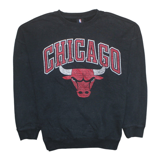 Gildan Men's Black Chicago Bulls Logo Pullover Sweatshirt L