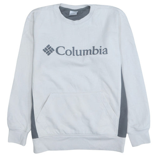 Columbia Men's White Crew Neck Logo Pullover Sweatshirt Size M