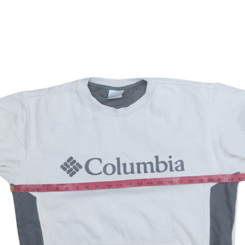 Columbia Men's White Crew Neck Logo Pullover Sweatshirt Size M