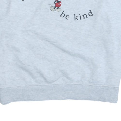 Disney Women Grey Mickey Mouse Be Nice Be Kind Sweatshirt L
