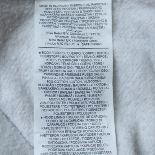 Nike Men's White Pullover Hoodie Size L Fleece Sweatshirt