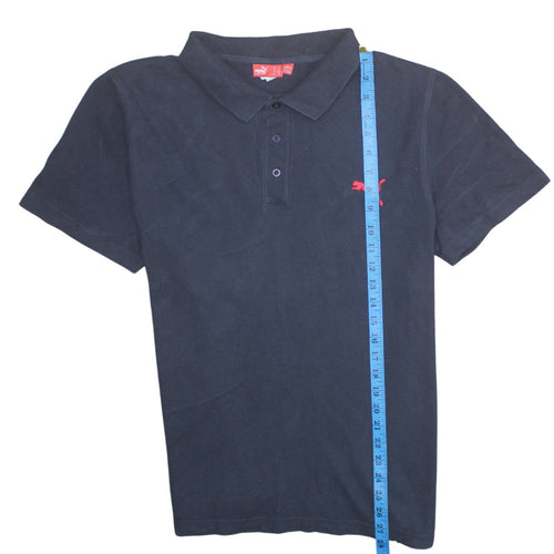 Puma Men's Blue XL Cotton Polo Shirt with Red Logo