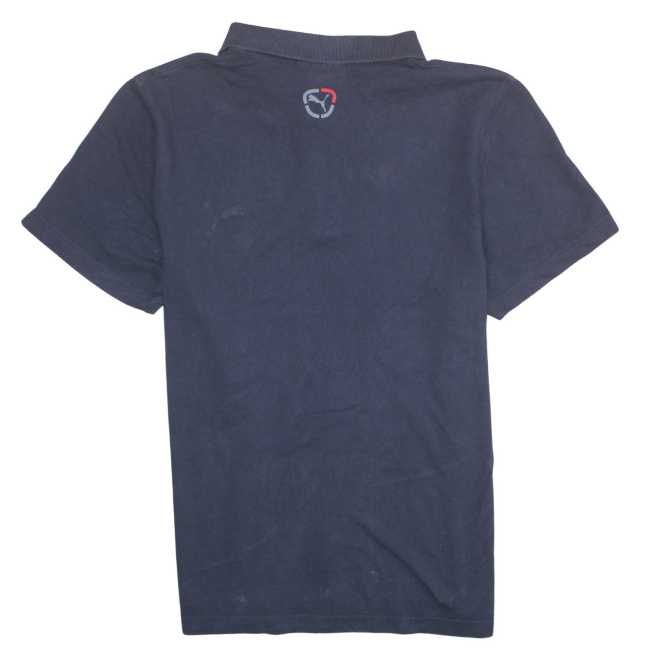 Puma Men's Blue XL Cotton Polo Shirt with Red Logo