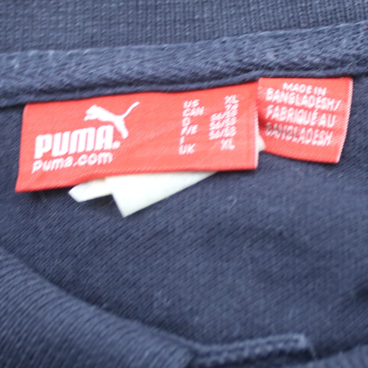 Puma Men's Blue XL Cotton Polo Shirt with Red Logo