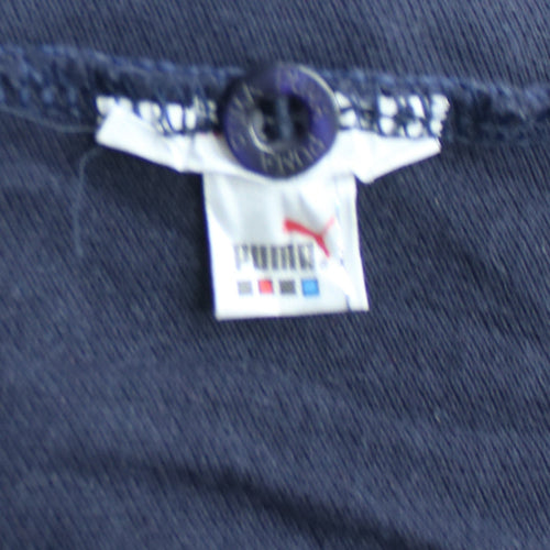 Puma Men's Blue XL Cotton Polo Shirt with Red Logo