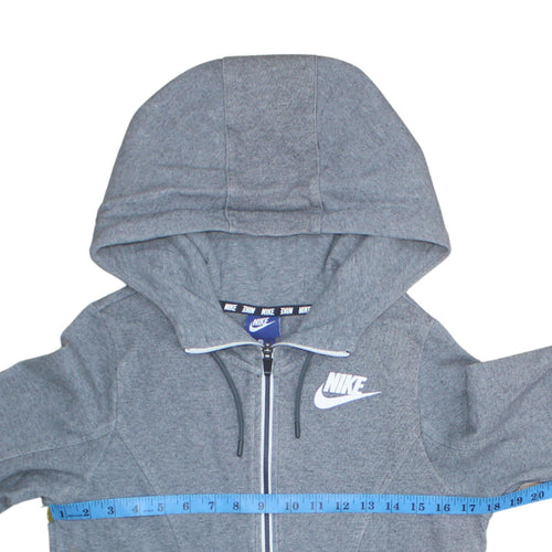 Nike Womens Grey Full Zip Hoodie XS Cotton Blend Sportswear