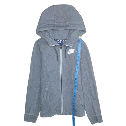 Nike Womens Grey Full Zip Hoodie XS Cotton Blend Sportswear