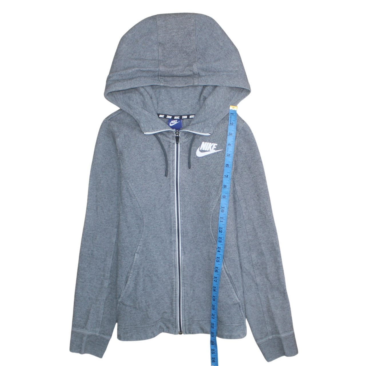 Nike Womens Grey Full Zip Hoodie XS Cotton Blend Sportswear