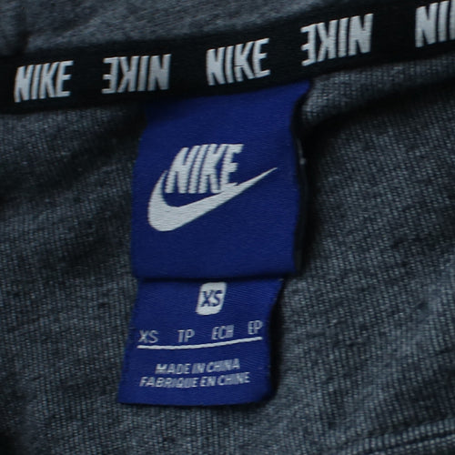 Nike Womens Grey Full Zip Hoodie XS Cotton Blend Sportswear