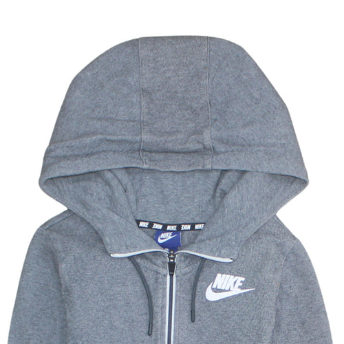 Nike Womens Grey Full Zip Hoodie XS Cotton Blend Sportswear