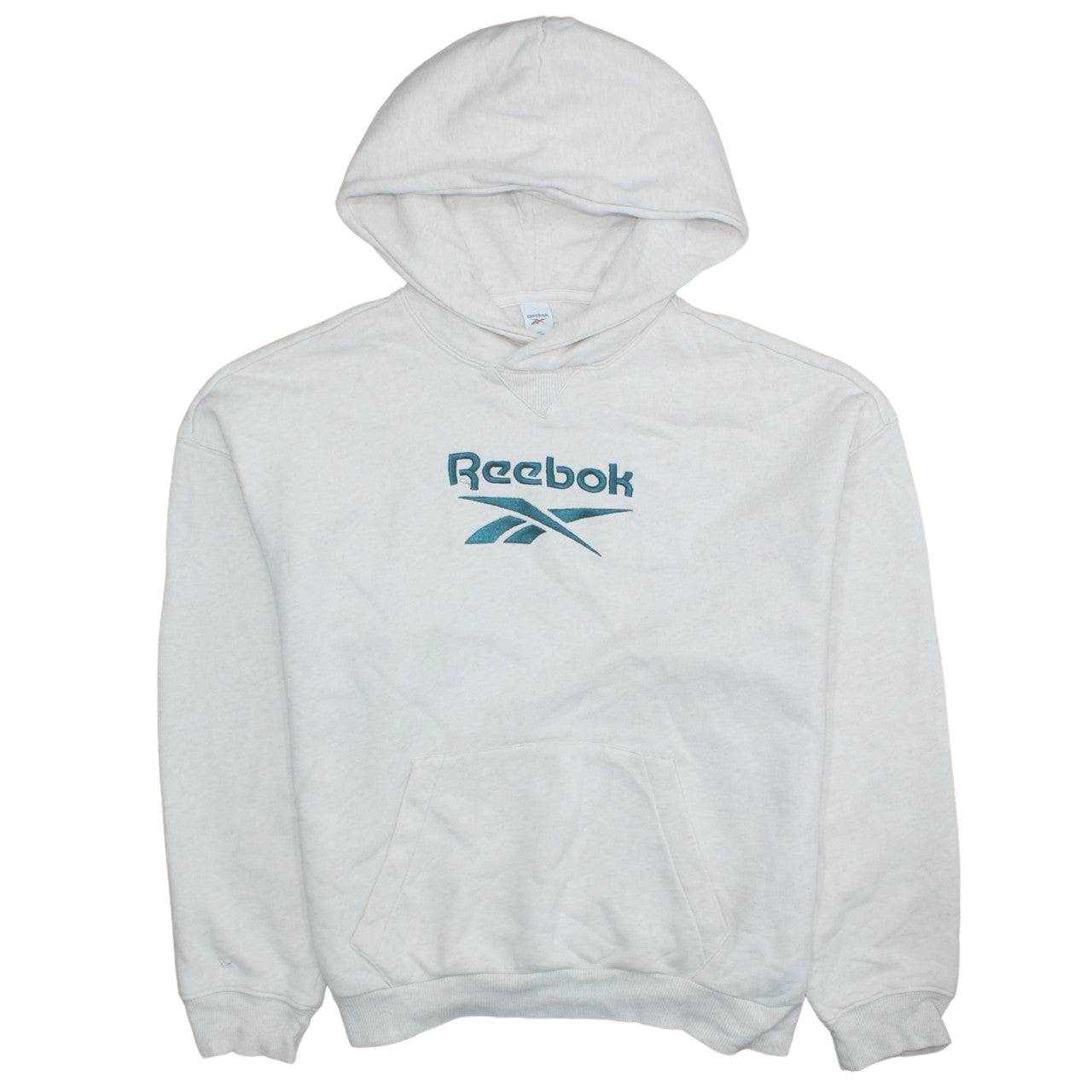 Reebok Women's White Pullover Hoodie Sweatshirt Size M Logo Style