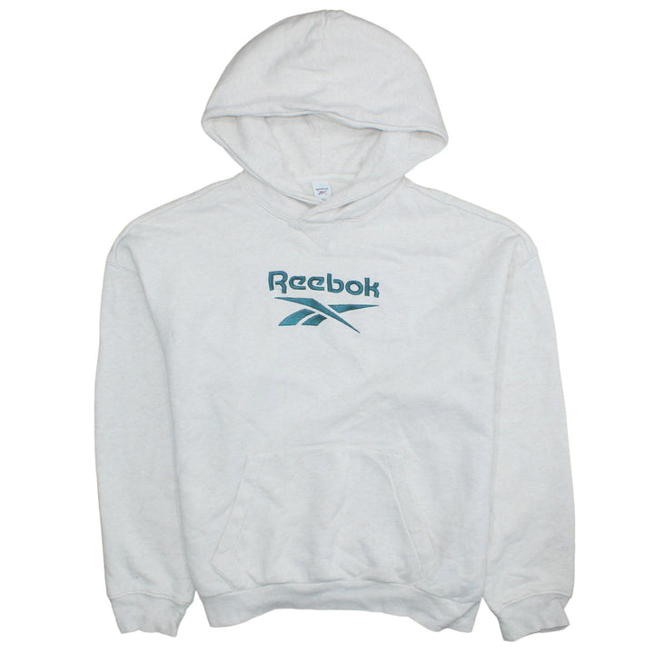 Reebok Women's White Pullover Hoodie Sweatshirt Size M Logo Style
