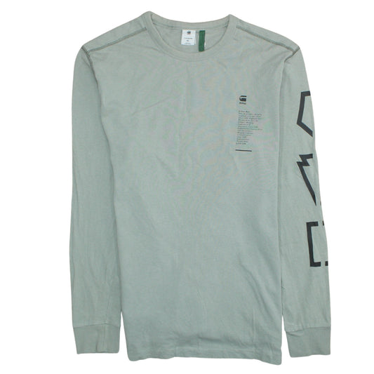 G-Star RAW Men’s Green Long Sleeve Graphic Print T-Shirt XL