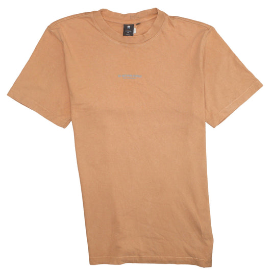 G-Star Raw Men's Beige Cotton Crew Neck Short Sleeve T-Shirt M