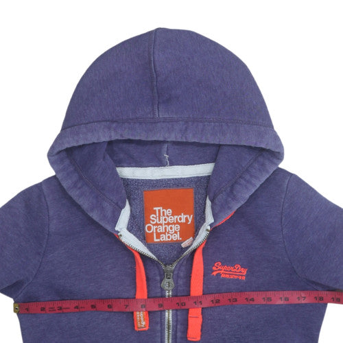 Superdry Orange Label Womens Blue Full Zip Hoodie Size M