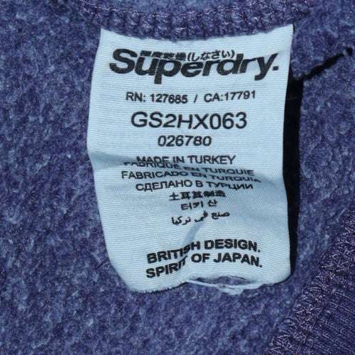 Superdry Orange Label Womens Blue Full Zip Hoodie Size M